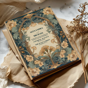 Convites Casamento Vintage Floral Art Nouveau