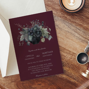 Convites Casamento vintage Floral Gótico Escuro
