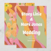 Casamento Vintage Floral Groovy dos Anos 80