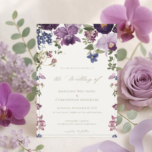 Convites Casamento vintage Floral Lilac