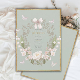 Convites Casamento Vintage Floral Peônia