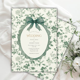 Convites Casamento Vintage Floral Verde