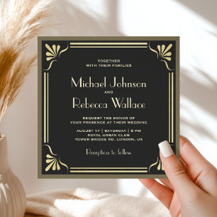 Convites Casamento Vintage Flourish Art Deco Completo