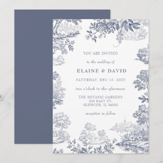 Convites Casamento Vintage Francês Elegante Toile De Jouy A