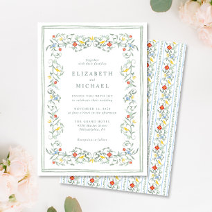 Convites Casamento Vintage Garden Watercolor