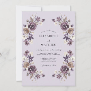 Convites Casamento Vintage Lavanda Polida