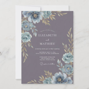 Convites Casamento Vintage Malva Empoeirado e Temperamental