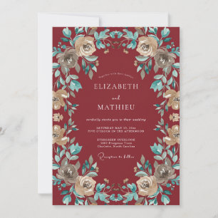 Convites Casamento Vintage Marrom Refined