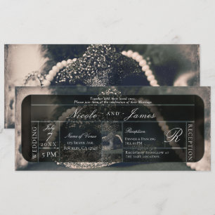 Convites Casamento Vintage Máscara e Pérolas