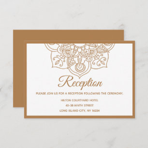 Convites Casamento vintage Moderno de Mandala Brown Boho In