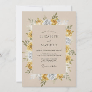 Convites Casamento Vintage Mostarda Luxuriante