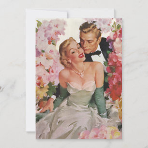 Convites Casamento Vintage, Noivos Recém-Casados Retrô