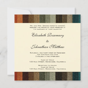 Convites Casamento Vintage, Padrão de Listras Quentes de Ou