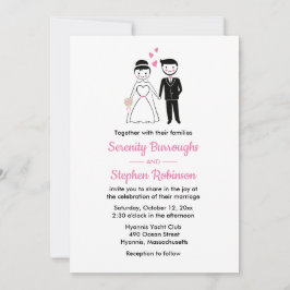 Convites Casamento vintage Preto Cor-de-Rosa da Noite das C