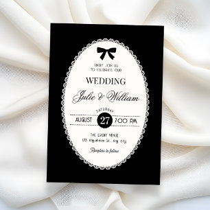Convites Casamento vintage preto e branco