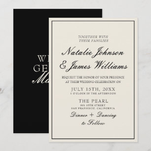 Convites Casamento Vintage Preto e Branco com Estilo e Dinh