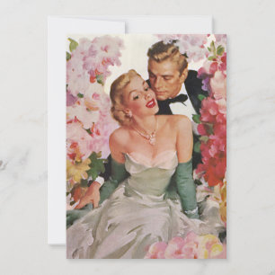 Convites Casamento Vintage, Recém-casados Noiva e Noivo Ret