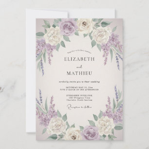 Convites Casamento Vintage Refined Lavanda