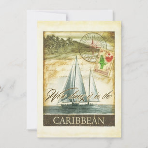 Convites Casamento Vintage Retro Caribe Ilhas Cayman