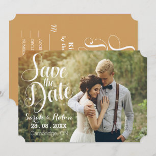 Convites Casamento vintage retrô simples RSVP Salve a data