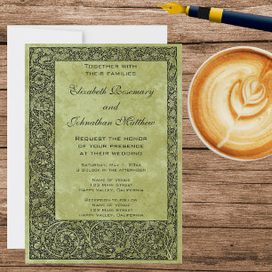 Convites Casamento Vintage, Rolo Floral de Flores Vitoriana