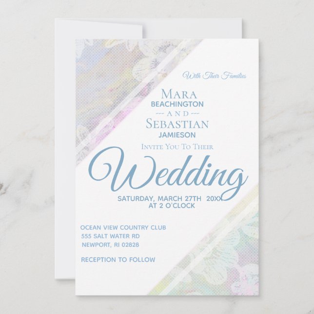 Convites *~* Casamento vintage Romântico de rendas (Frente)