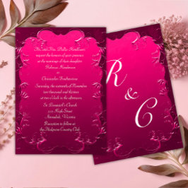 Convites Casamento vintage Rosa Romântico Elegância