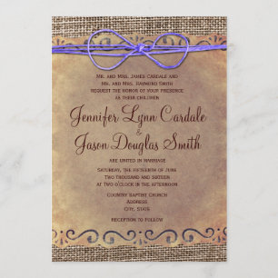 Convites Casamento vintage Rustic Country Convida Arco Roxo