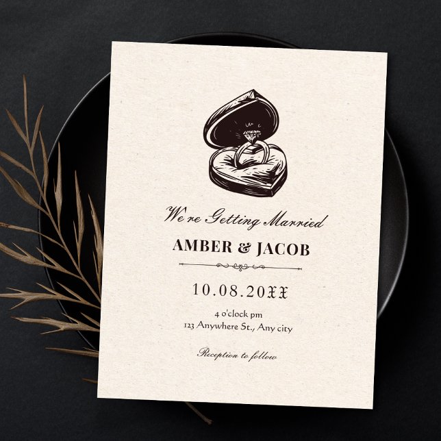 Convites Casamento vintage simples e elegante  (Criador carregado)