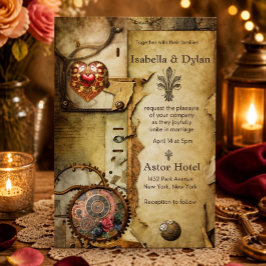 Convites Casamento Vintage Steampunk | Industrial Vitoriano