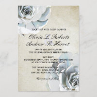 Casamento vintage Suculente Azul de Cinza Silver E