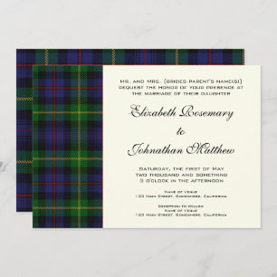 Convites Casamento vintage, Tartan Farquharson Pattern