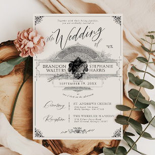 Convites Casamento Vintage Vitoriano de Dinheiro Antigo Pre