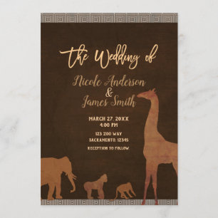 Convites Casamento Vintage Zoológico Selva Safari Africano