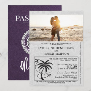 Convites Casamento Violet Mexico Passport
