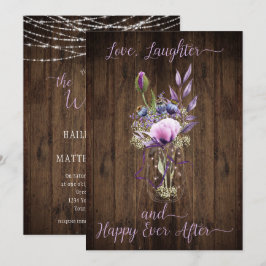 Convites Casamento Violet Purple Lavanda Floral Mason Jar