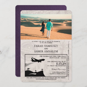 Convites Casamento Violet Purple Passport