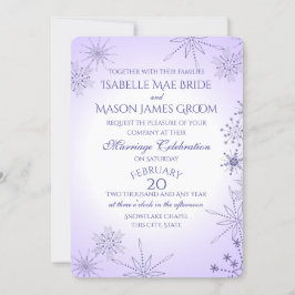 Convites Casamento Violet Winter Snowflake