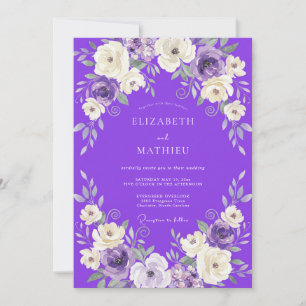 Convites Casamento Violeta Branco Ranunculus Eucalipto