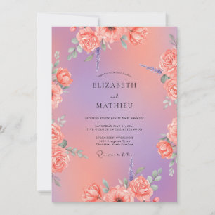 Convites Casamento Violeta Damasco Ranunculus Eucalipto