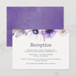 Convites Casamento Violeta Empoeirado Aquarela Floral Recep