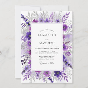 Convites Casamento Violeta Gracioso de Primavera