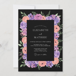 Convites Casamento Violeta Pêssego Ranunculus Eucalipto