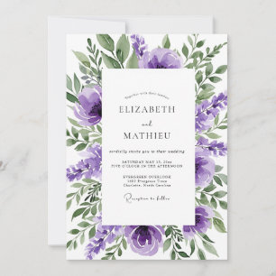 Convites Casamento Violeta Poético de Primavera