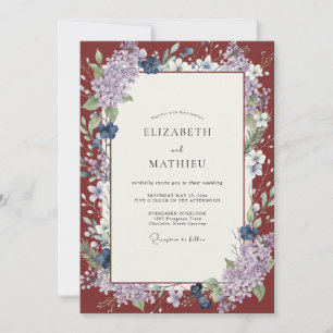 Convites Casamento Violeta Wisteria Marrom