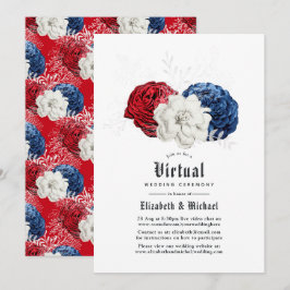 Convites Casamento Virtual Americano Online Vermelho Branco