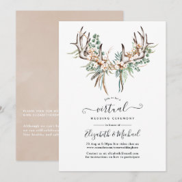 Convites Casamento Virtual Boho Cotton e Eucalyptus