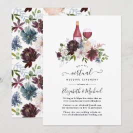 Convites Casamento Virtual com Temas Burgundy e Blush Wine