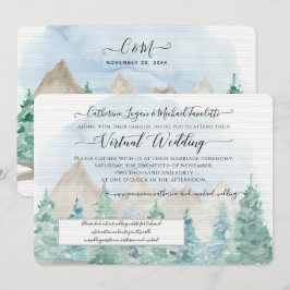 Convites Casamento Virtual de Árvores de Florestas Montanha