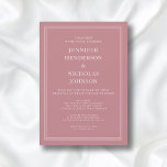 Convites Casamento Virtual de Rosa Formal Elegante Moderno<br><div class="desc">Convite Virtual para Casamento de Rosa de Poeira Formal Elegante Moderno</div>